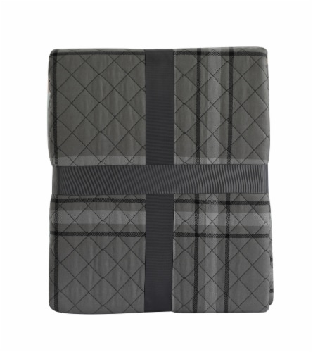 Coleman Gregory Plaid Quilt - Gray Perspective: back