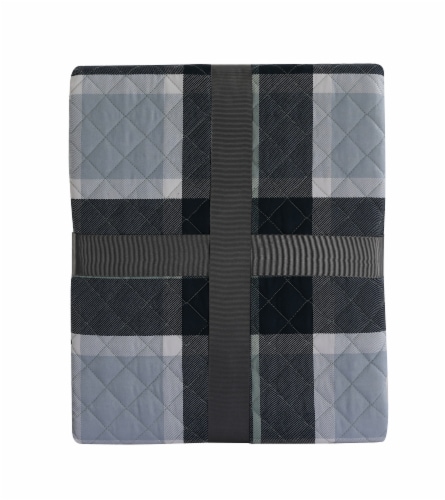 Coleman Casey Plaid King Quilt - Green/Blue Perspective: back