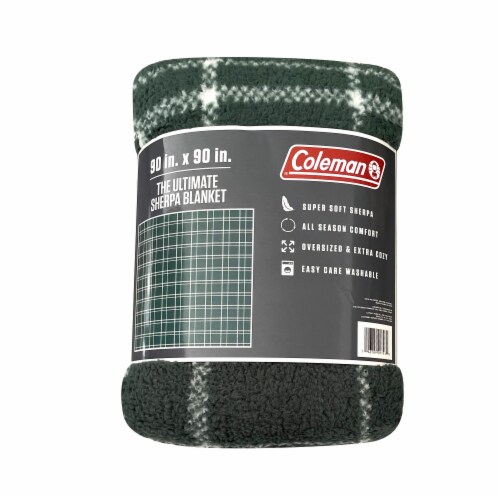 Coleman® Sherpa Blanket - Green Perspective: back