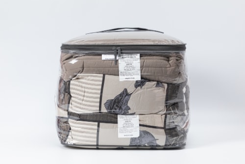 Coleman 4 Piece Comforter Set - Log Cabin Patchwork Perspective: back