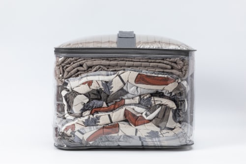 Coleman Bedding Comforter Set King - 4 pack Log Cabin Patchwork Perspective: back