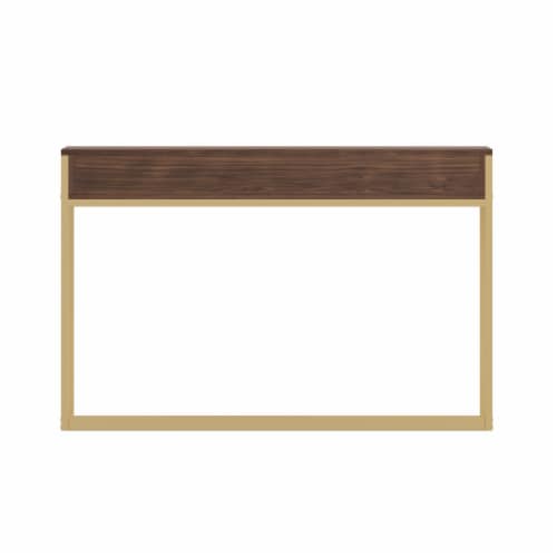 Walnut brass desk top
