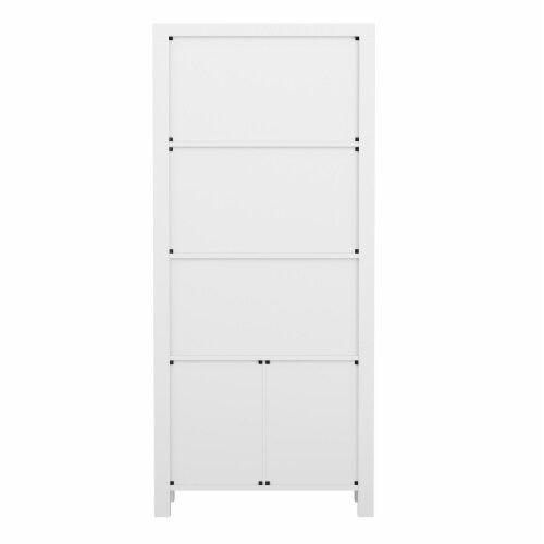 Martha Stewart Gray 4 Tier Shaker Style Bookcase with Cabinet and Brushed Nickel Hardware Perspective: back