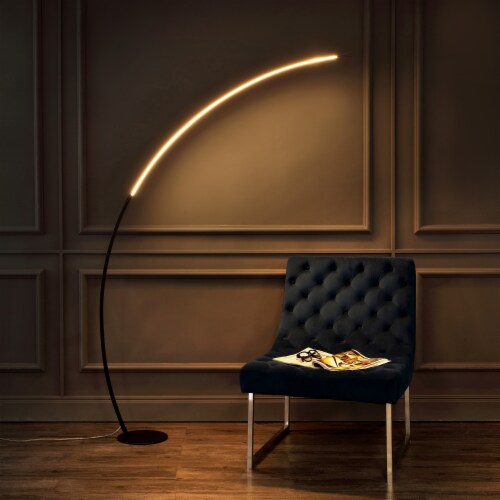 Enzo 68 Contemporary Minimalist Metal Arc Dimmable Integrated LED Floor Lamp Black 68 x 9 x 40 Fred Meyer