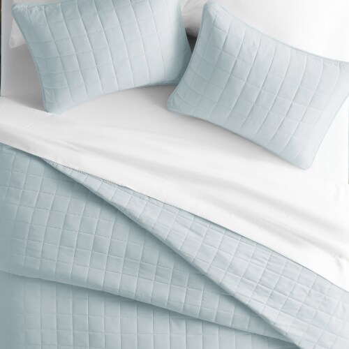 Linen Studio™ Classic Quilt Coverlet Soft Set in Square Stitching Perspective: back