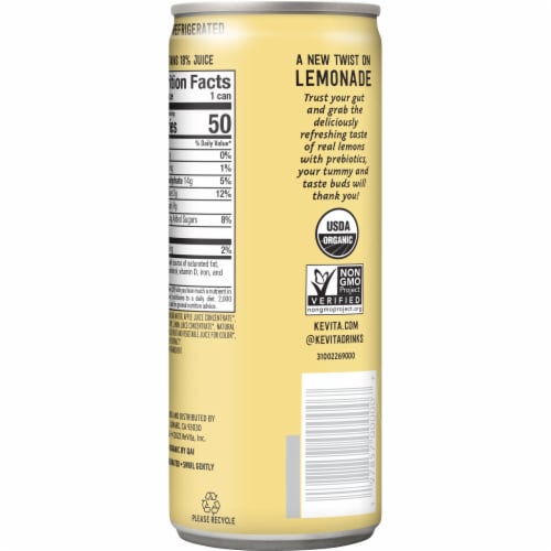 KeVita® Classic Sparkling Lemonade with Prebiotics Perspective: back