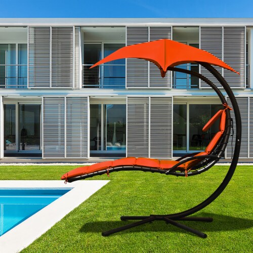 Costway Hanging Swing Chair Hammock Chair w/ Pillow Canopy Costway Hanging Swing Chair Hammock Chair w/ Pillow Canopy