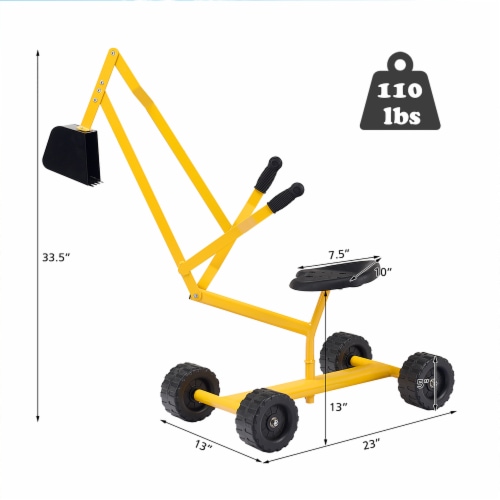Costway Heavy Duty Kid Ride on Sand Digger Digging Scooper Excavator for Sand Toy Yellow 22 x 14 Fred Meyer