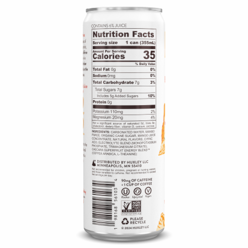 Huxley™ Superfruit Energy Drink Mango Mesa Perspective: back