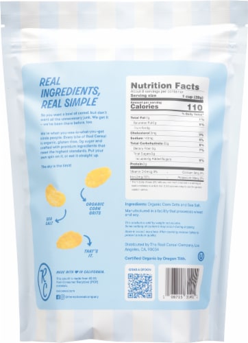 The Real Cereal Company Organic Corn Flakes Perspective: back