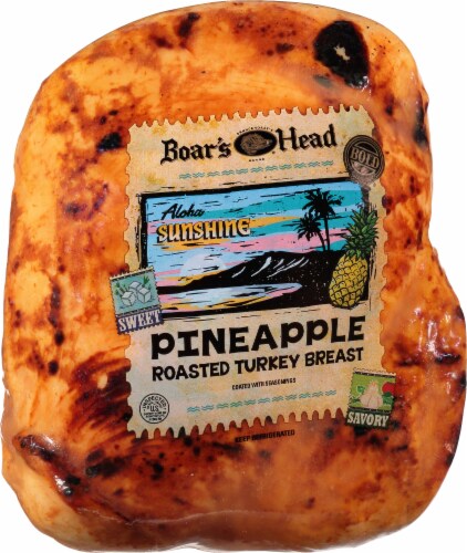 Boar's Head Bold Aloha Sunshine Pineapple Roasted Turkey Fresh Sliced Deli Meat Perspective: back