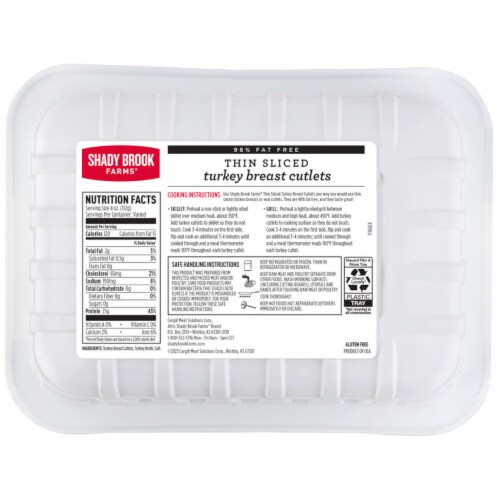 Shady Brook Farms® Thin Sliced Turkey Breast Cutlets Perspective: back