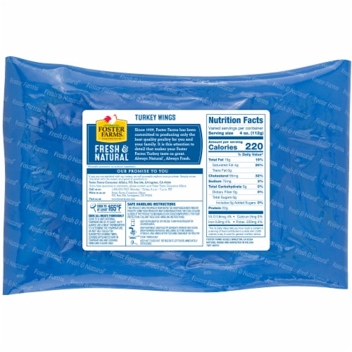 Foster Farms Fresh & Natural Turkey Wings - Vacuum Packed Perspective: back