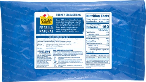 Foster Farms Fresh & Natural Turkey Drumsticks Perspective: back