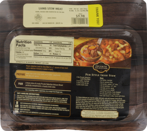 Private Selection™ Lamb Stew Meat Perspective: back