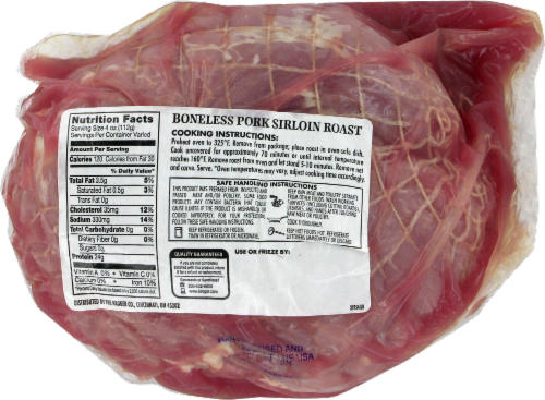Moist & Tender Pork Netted Boneless Sirloin Roast Perspective: back