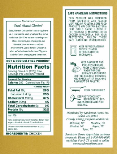 Sanderson Farms® Fresh Chicken Thighs Perspective: back