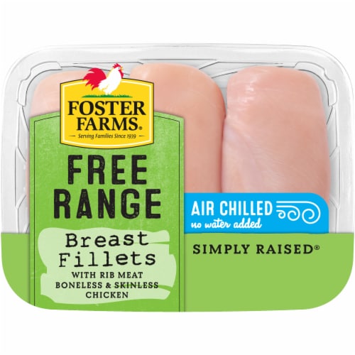 Foster Farms Simply Raised Free Range Boneless Skinless Chicken Breast Fillets Perspective: back