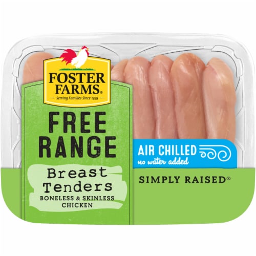 Foster Farms Free Range Simply Raised Boneless Skinless Chicken Breast Tenders Perspective: back