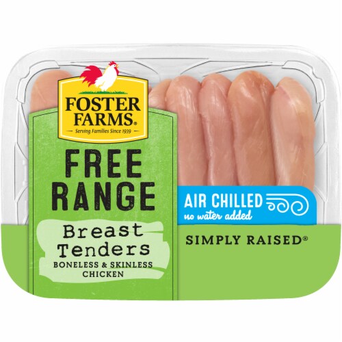 Foster Farms Free Range Simply Raised Boneless Skinless Chicken Breast Tenders Perspective: back