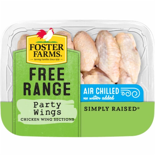 Foster Farms Simply Raised Free Range No Antibiotics Ever Chicken Party Wings Perspective: back