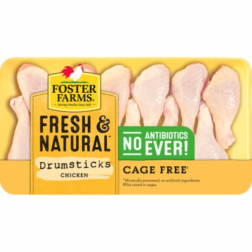 Foster Farms Fresh & Natural Chicken Drumsticks Perspective: back
