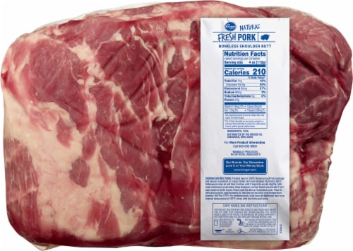 Kroger Natural Fresh Pork Boneless Shoulder Butt Perspective: back