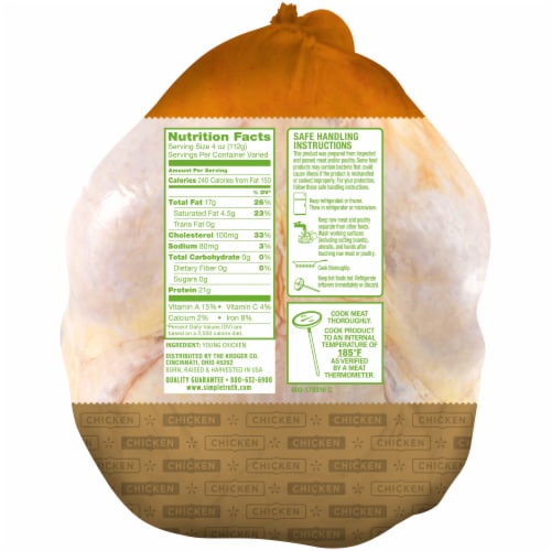 Simple Truth™ Natural Whole Chicken Perspective: back