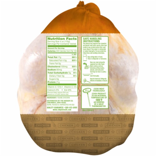 Simple Truth All Natural Whole Fresh Chicken, 1 lb - King Soopers