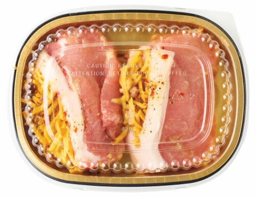 Bacon Cheddar Stuffed Pork Chops Perspective: back