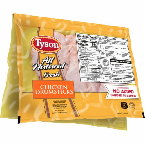 Tyson All Natural Fresh Chicken Drumsticks Perspective: back