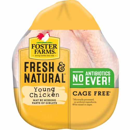 Foster Farms Fresh & Natural Cage Free Whole Chicken Perspective: back