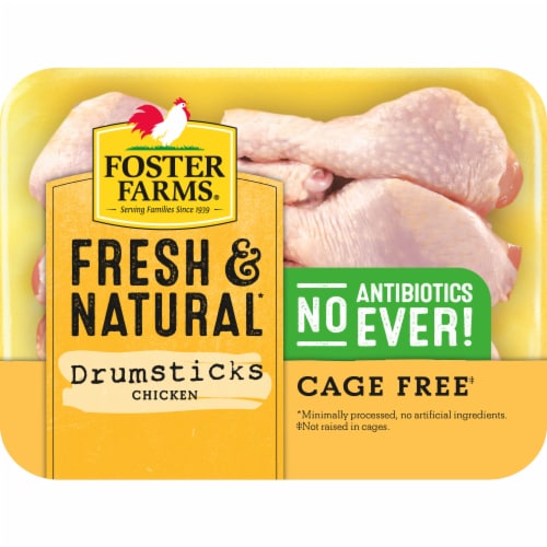 Foster Farms Fresh & Natural Cage Free Chicken Drumsticks Perspective: back