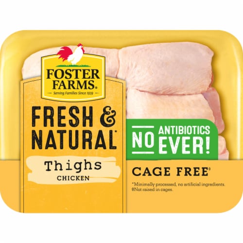 Foster Farms Fresh & Natural Cage Free Chicken Thighs Perspective: back