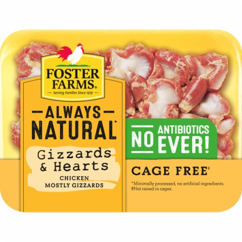 Foster Farms Fresh & Natural Cage Free Chicken Gizzards & Hearts Perspective: back
