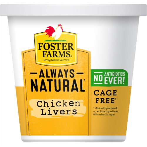 Foster Farms Fresh & Natural Cage Free Chicken Livers Perspective: back