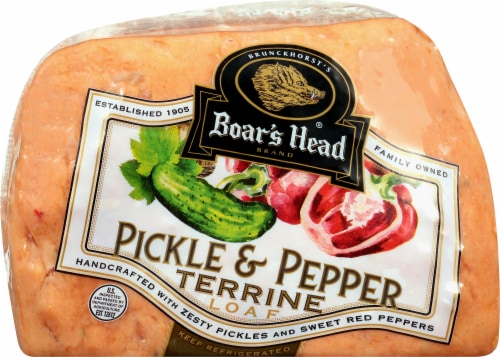 Boar's Head Pickle & Pepper Loaf Fresh Sliced Deli Meat Perspective: back