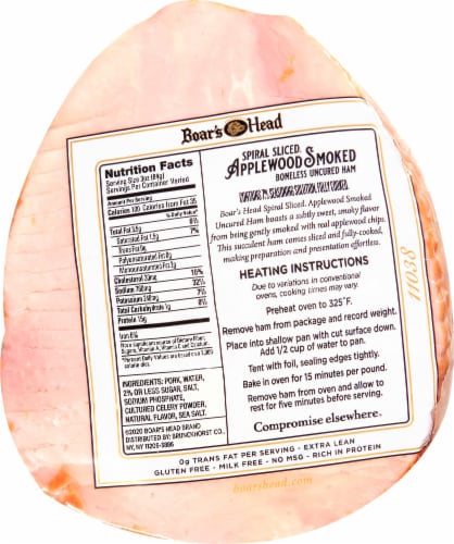 Boar's Head Spiral Sliced Applewood Smoked Uncured Ham Perspective: back