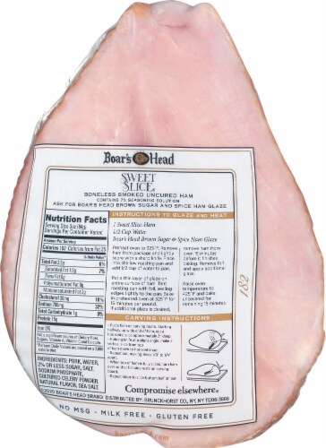 Boar’s Head Sweet Slice Smoked Uncured Ham (sold as a whole ham) Perspective: back