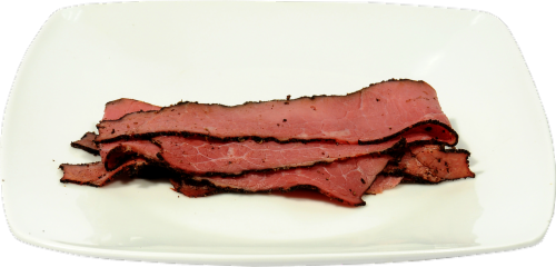 Boar's Head First Cut Pastrami Brisket Fresh Sliced Deli Meat Perspective: back