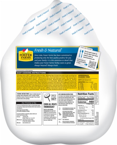 Foster Farms Fresh & Natural Young Whole Turkey Perspective: back