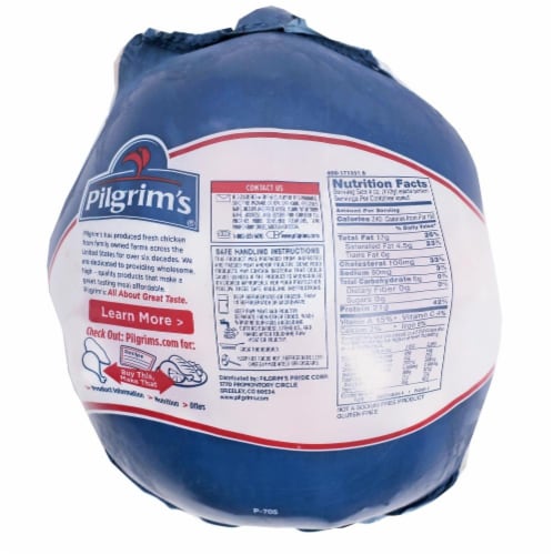 Pilgrim's All Natural Whole Fresh Chicken Perspective: back