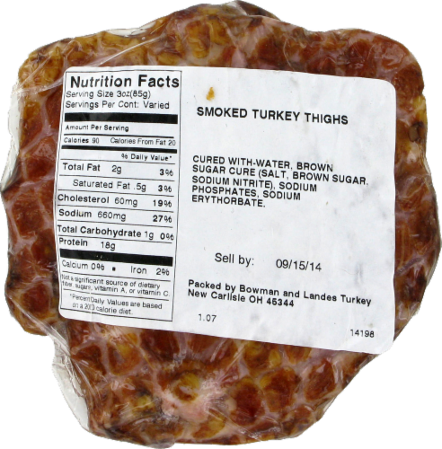 Bowman Landes Smoked Turkey Thighs Perspective: back