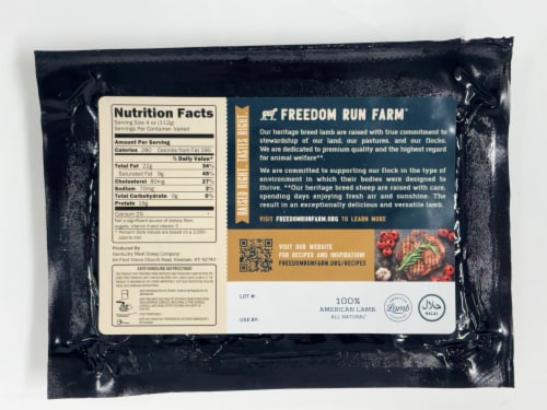 Freedom Run Farm Lamb Shoulder Chop Perspective: back