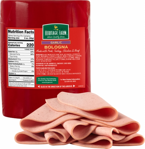 Heritage Farm® Garlic Bologna Fresh Sliced Deli Meat Perspective: back
