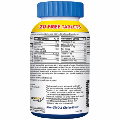 Centrum® Silver® Men's 50+ Multi-Vitamin Tablets Perspective: back