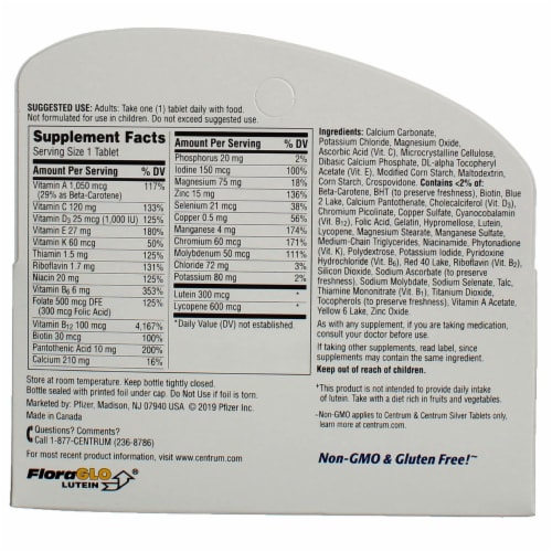 Centrum for Men 50 Plus Silver Multivitamin Perspective: back