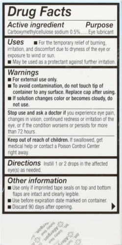 Refresh Tears Lubricant Eye Drops Perspective: back