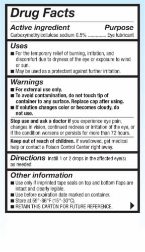 Refresh Tears Moisturizing Relief Lubricant Eye Drops Perspective: back