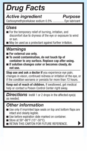 Refresh Tears Moisturizing Relief Lubricant Eye Drops Perspective: back